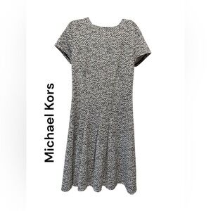 Michael Kors Black and White Patterned Dress 4